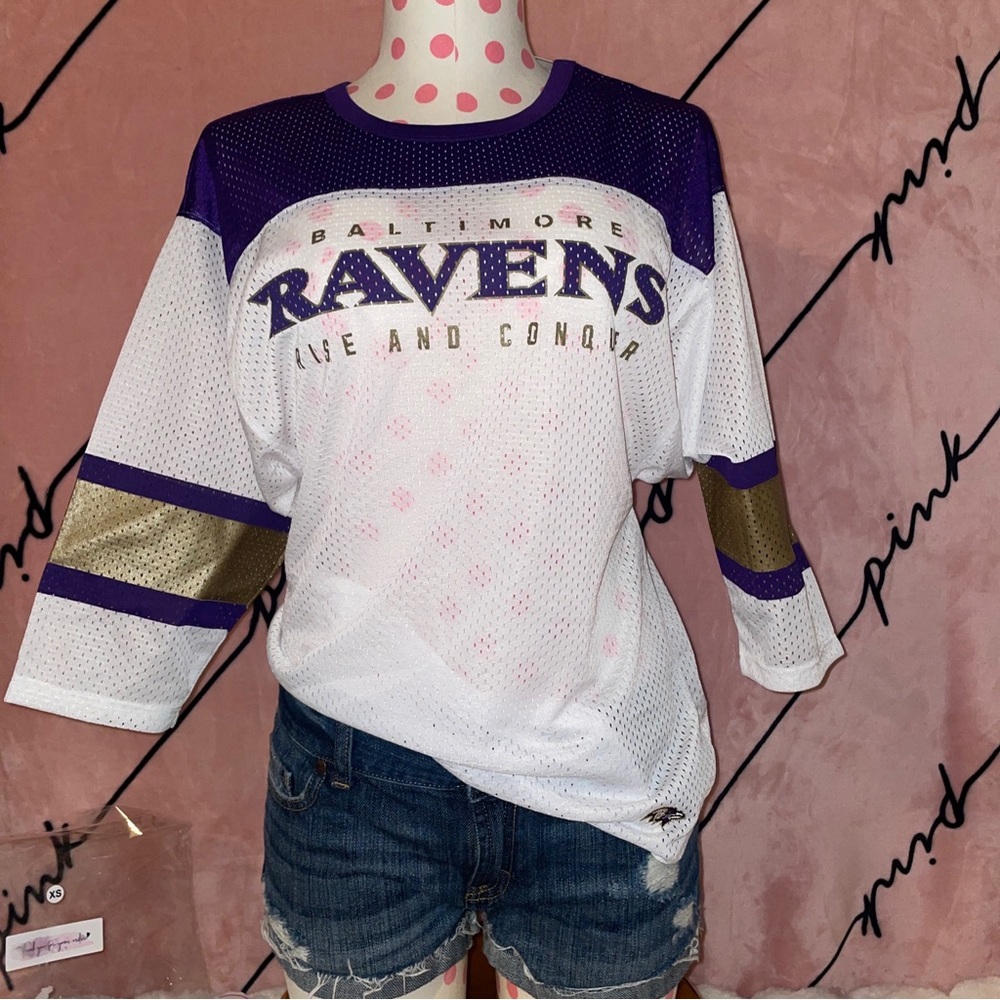 A#2 LIMITED EDITION VICTORIA'S SECRET PINK ravens NFL Football Jersey XS